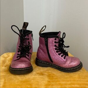 Dr. Martens Sparkly Pink Lace-Up Boots